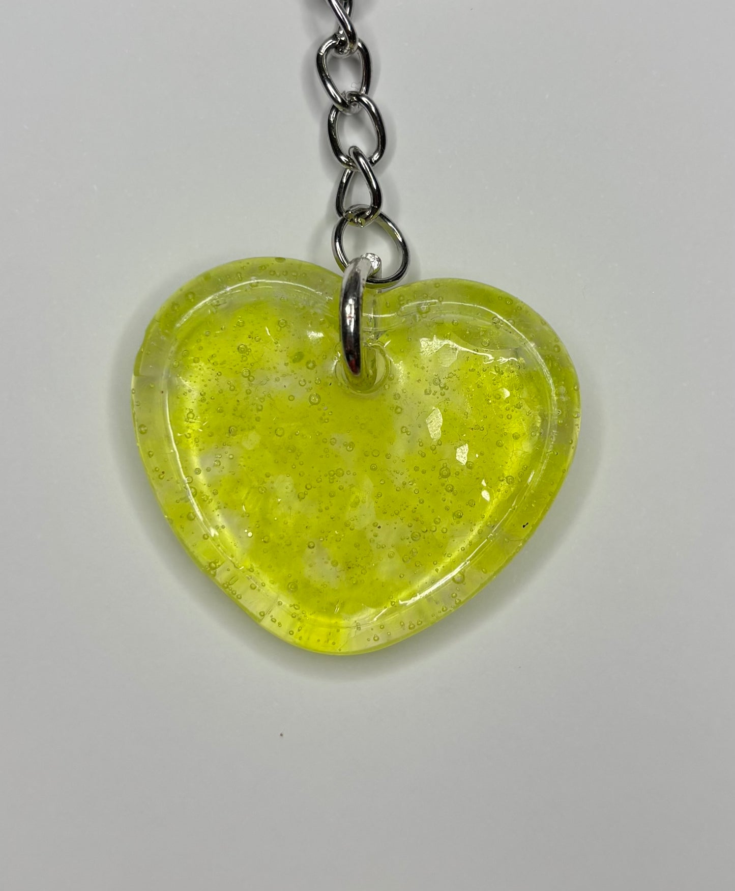 Glitter Heart Keychain (yellow)