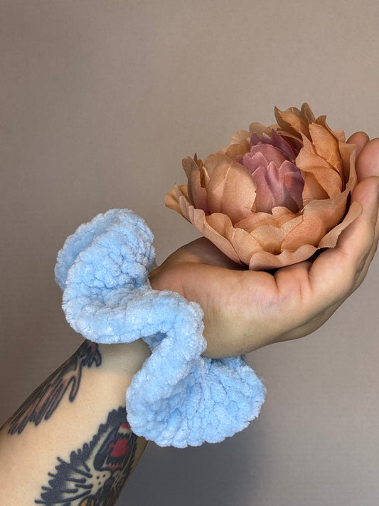 Crochet Scrunchie Light Blue